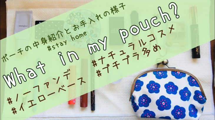 【What in my pouch?】ノーファンデ　ナチュラルコスメ　メイクポーチの紹介とお手入れ