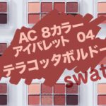【100均コスメ】AC8カラーアイパレット 04 テラコッタボルドー【swatch】