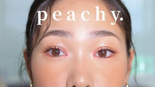 目頭にピンクのアイライナー？日本人に似合うナチュラルだけど今どき海外メイク🌸Peachy Clean Makeup tutorial