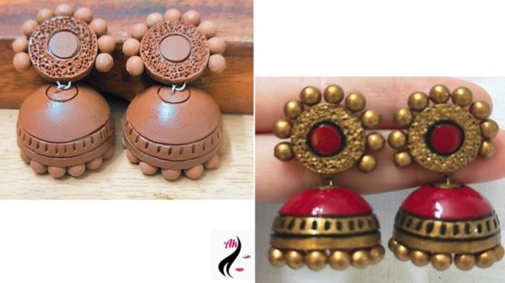 how to make Terracotta jhumka/ Terracotta Jhumka making / how to paint Terracotta jhumka