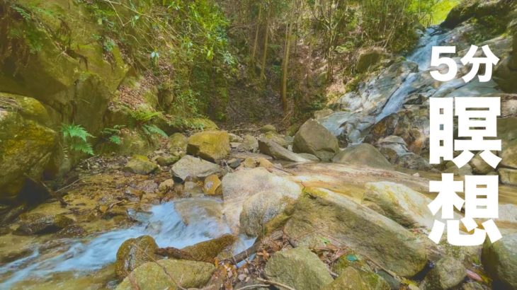 【瞑想】滝から流れ落ちてくる水の音を感じるマインドフルネス【5分】