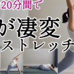 全身のストレッチ効果抜群！体が凄く変化する！毎日20分間でしなやかな体をつくるヨガ。股関節の柔軟性・体幹の筋力アップにもおすすめ