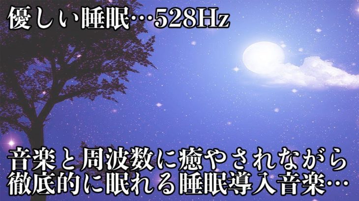 【睡眠・528Hz・癒し】寝落ちを誘う優しい瞑想音楽とソルフェジオ周波数が融合…日々の疲れ、ストレスを消し去りながら細胞を修復していく…深い睡眠へ導く音楽