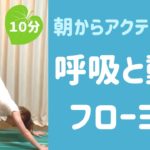 【朝ヨガ 10分】呼吸に合わせてしっかり動く！体を感じるマインドフルネスフローヨガ