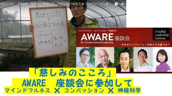 「慈しみのこころ」　AWARE　座談会に参加して　マインドフルネス ✖ コンパッション ✖ 神経科学