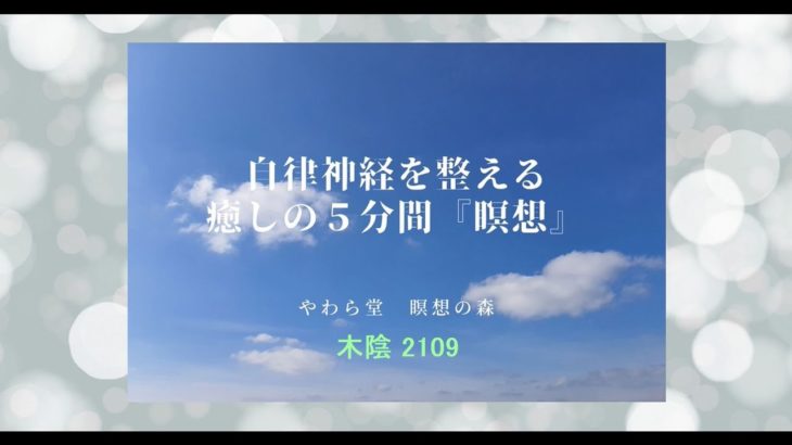 自律神経を整える　癒しの５分間『瞑想』【木陰2109】