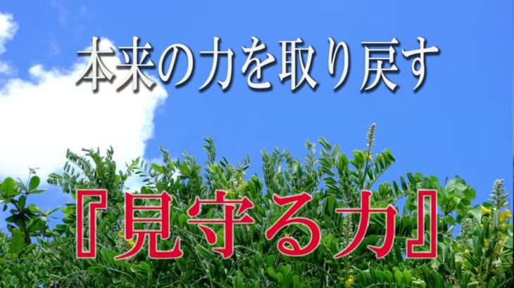 【誘導瞑想】本来の力を取り戻す『見守る力』