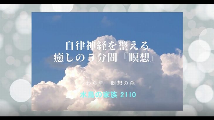 自律神経を整える　癒しの５分間『瞑想』【水鳥家族2110】