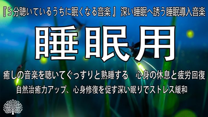 『５分聴いているうちに眠くなる音楽 』 深い睡眠へ誘う睡眠導入音楽　癒しの音楽を聴いてぐっすりと熟睡する　心身の休息と疲労回復…自然治癒力アップ、心身修復を促す深い眠りでストレス緩和