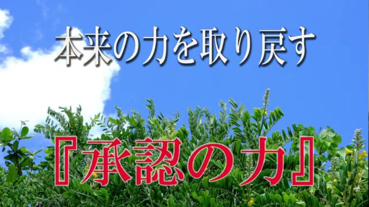 【誘導瞑想】本来の力を取り戻す『承認の力』