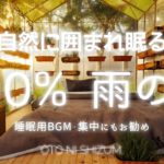 【睡眠用BGM・自然音・雨の音】自然に囲まれたベッドで眠る 100% 雨の音 | 集中や勉強にもおすすめ | ONS-0075