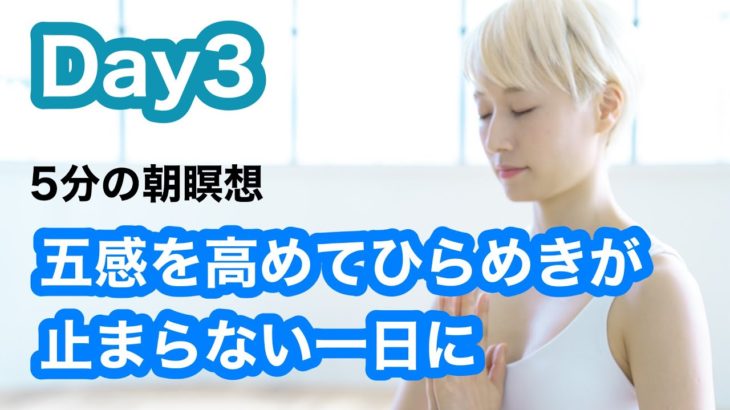 【7day瞑想チャレンジ  Day3】五感と感性を磨く朝のひらめき瞑想！