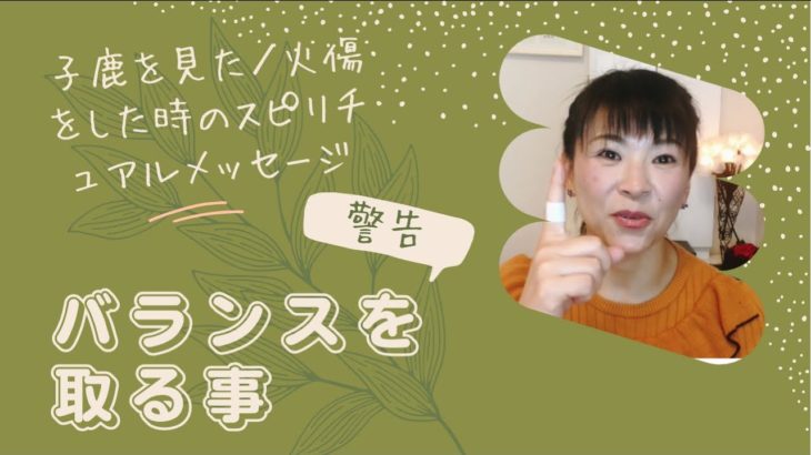 子鹿を見た／火傷をした。から受け取ったスピリチュアルメッセージ