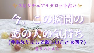 [スピリチュアルタロット占い]🔮今、この瞬間のあの人の気持ち🌠(今あなたにして欲しい事は何❔🌹）