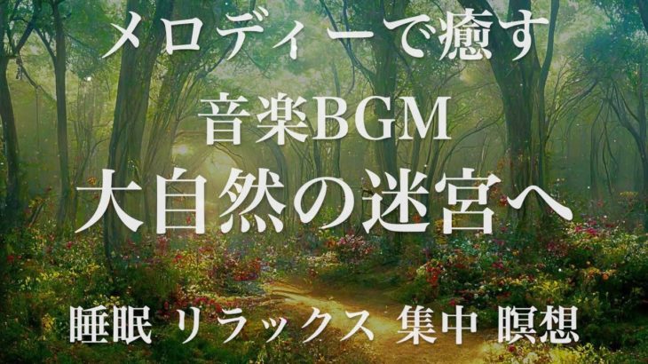 大自然の迷宮へ 睡眠用BGM 瞑想 ヨガ 集中力 疲労回復に効く音楽BGM  寝る前に聴くと超熟睡できる 朝の目覚めスッキリ 勉強に集中 疲れが取れる 室内 睡眠 リラックス 成長ホルモン 快眠 読書