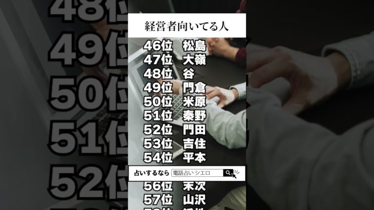 【名前占い】経営者向いてる人ランキングTOP100 #占い #スピリチュアル #名前占い