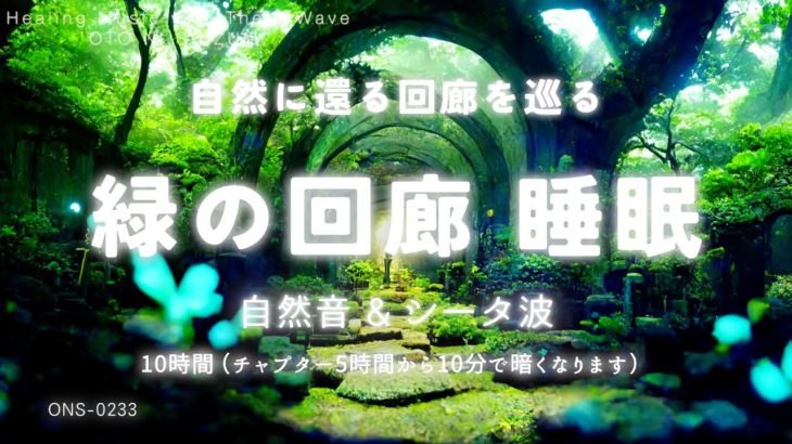 【睡眠用BGM・シータ波 睡眠 瞑想・睡眠導入】自然に還る回廊を巡り眠る 睡眠音楽 | 瞑想 音楽 | 水の音 睡眠 | 長時間 | 6Hz | バイノーラルビート 睡眠 瞑想 | ONS-0233