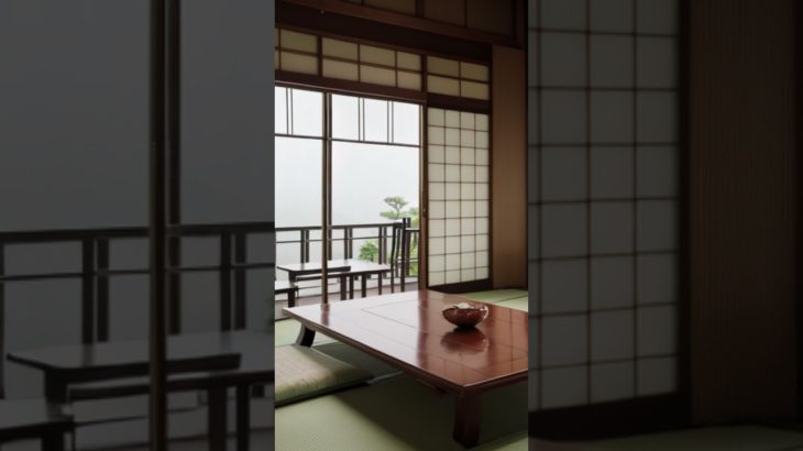 【穏やかな眠りへ導く癒しの音風景1】Japanese Rain Meditation – Healing rain seen from a Japanese room Ⅰ #心の癒し #雨音