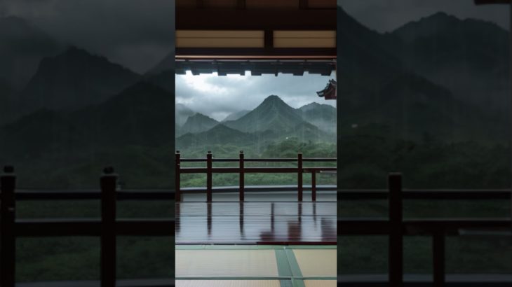 【穏やかな眠りへ導く癒しの音風景3-2】Japanese Rain Meditation – Healing rain seen from a Japanese room Ⅲ-2