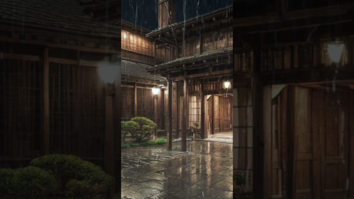【眠りを誘う癒しの音風景7】Japanese Rain Meditation – Healing rain seen from a japanese outdoor Ⅳ