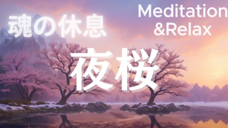【夜桜】魂の休息 | 春の訪れを感じる癒しの瞑想音楽 | 広告なしの心地よい眠りへ誘う | ストレス浄化＆リラックス | 睡眠用BGM