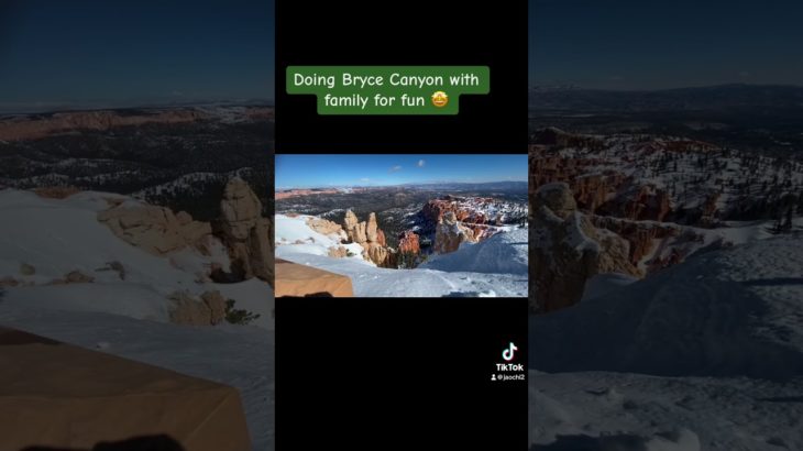 Doing Bryce canyon with family for fun.#wellbeing #snow #snowfall #mentalhealth #stressrelief