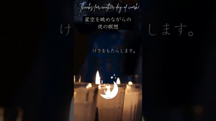 星空を眺めながらの夜の瞑想。　眠りネコmugiの瞑想 (Good Sleep with Meditation) #shorts