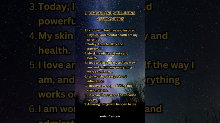 9 Health and well being affirmations #healthaffirmations #health #wellbeing