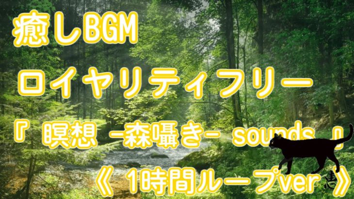 ロイヤリティフリー 癒しBGM 『 瞑想  森囁き  sounds 』《ゆっくり1時間ループver》