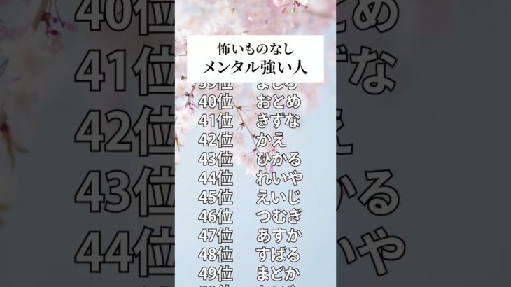 【名前占い】【屈強】メンタル強い人ランキングTOP100　#占い #名前占い　#スピリチュアル