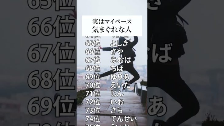 【名前占い】気まぐれな人ランキングTOP100　#占い #名前占い #スピリチュアル