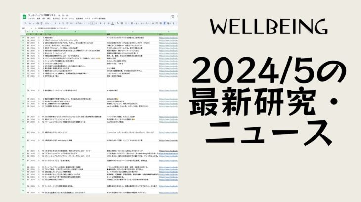 ウェルビーイング 2024年5月の最新研究・ニュース
