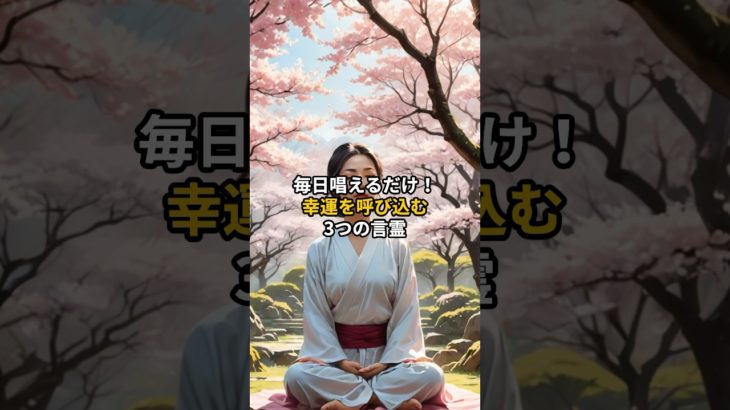 毎日唱えるだけ！幸運を呼び込む3つの言霊　#雑学 #スピリチュアル #歴史 #波動 #恋愛 #アファメーション #金運 #引き寄せ #幸せ