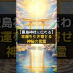 【厳島神社に伝わる】幸運を引き寄せる神秘の言霊 #shorts #言霊 #引き寄せ #スピリチュアル #厳島神社 VOICEVOX:青山龍星
