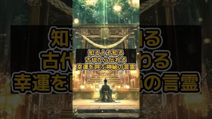 知る人ぞ知る、古代から伝わる幸運を呼ぶ神秘の言霊 #shorts  #言霊 #幸運 #スピリチュアル VOICEVOX:青山龍星