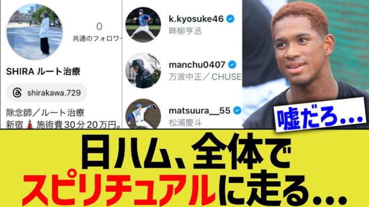 日ハム、全体でスピリチュアルに走ってしまう