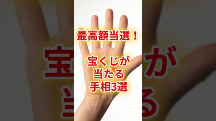最高額当選！宝くじが当たる手相3選 #スピリチュアル #サイン #金運 #運 #大金 #開運 #幸運 #財運 #風水 #占い #手相 #shorts