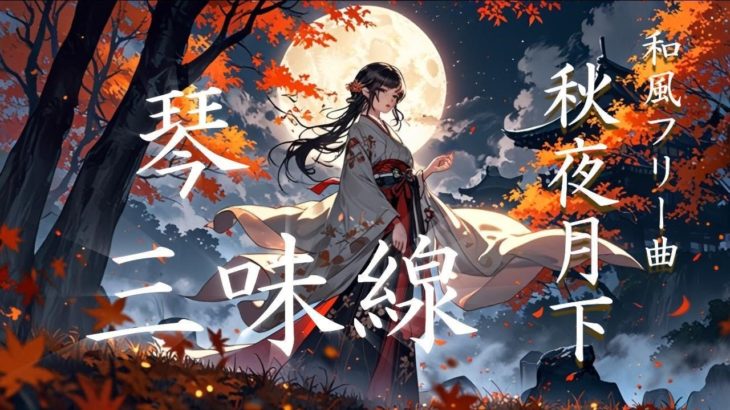 【和風フリーBGM／琴／三味線】- 秋夜月下 -【瞑想・癒し・リラックス・SunoAI】