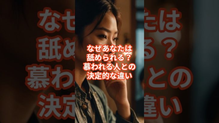 舐められる人と慕われる人の違い #shorts #ウェルビーイング #習慣