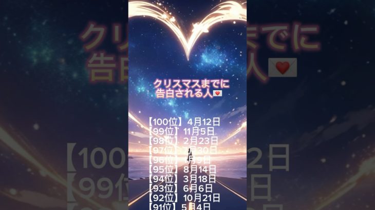 クリスマスまでに告白される人🎄💌 #占い #スピリチュアル #ランキング #運勢 #恋愛