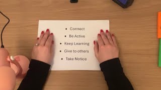 ASMR – The 5 Steps to Mental Wellbeing, whisper ramble, paper sounds – stroking paper