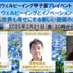 【2025年2月21日開催 第2回ウェルビーイング甲子園プレイベント Part2】ウェルビーイングとイノベーション 〜自分も世界も幸せにする新しい価値の創り方〜(芝哲也先生・栗原志功先生)