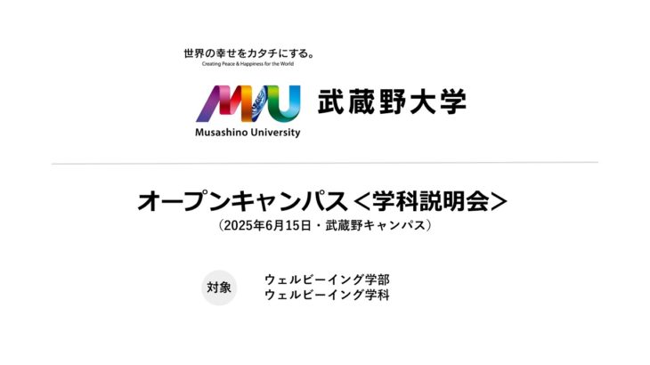 【学科説明会】ウェルビーイング学科