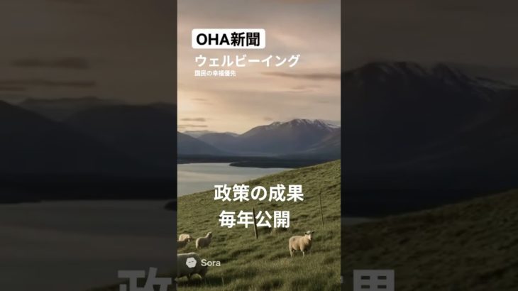 ウェルビーイング最先端国、ニュージーランド。幸福度ダッシュボードは22分野・100以上の指標。政策効果を数値で追跡し、毎年更新して公開。「目標の設定」と「4年ごとの幸福度報告」を法定義務に。