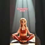 🦋 Butterfly Pose for Inner Calm & Flexibility | Yoga for Hips & Mind #short #butterflypose #cartoon