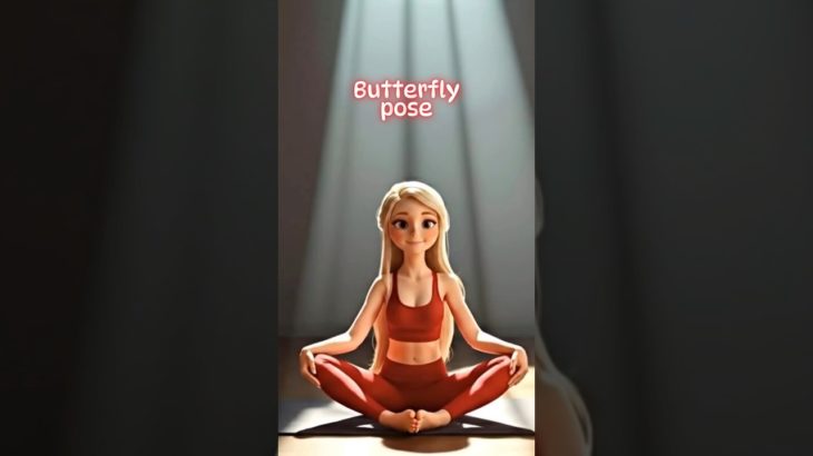 🦋 Butterfly Pose for Inner Calm & Flexibility | Yoga for Hips & Mind #short #butterflypose #cartoon