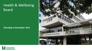 Health & Wellbeing Board – 4 December 2025