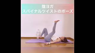 陰ヨガ　スパイナルツイスト、仰向けのねじりのポーズ　高西由貴子先生