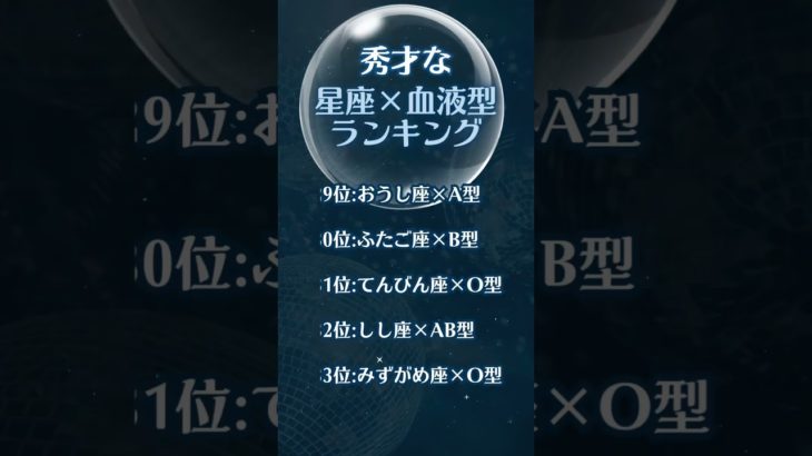 秀才な星座×血液型ランキング🔮#占い #星座占い #運勢 #星座 #スピリチュアル