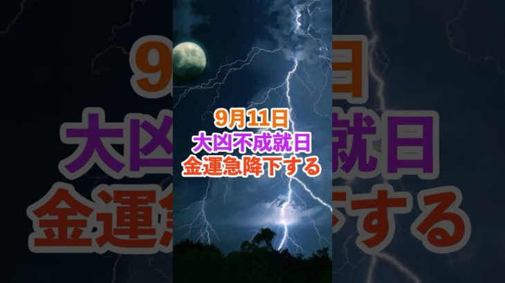 9月11日！大凶不成就日！金運急降下！ #スピリチュアル #サイン #金運 #運 #大金 #開運 #幸運 #財運 #風水 #占い #手相 #shorts